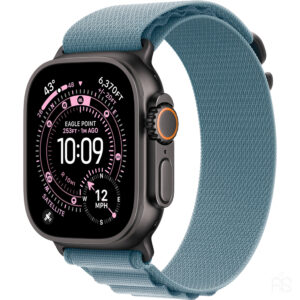 اپل واچ اولترا ۳ تیتانیومی مشکی با بند آبی روشن آلپاین Apple Watch Ultra 3 Black Titanium
