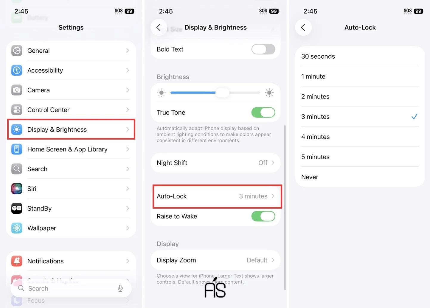 کوتاه کردن زمان Auto-Lock