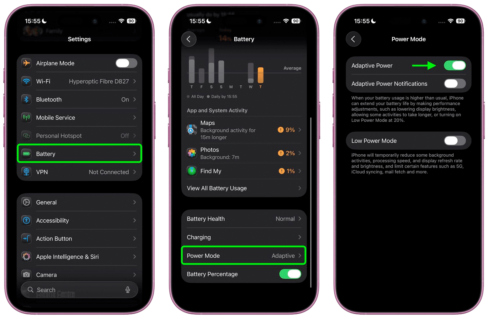 آموزش فعال یا غیرفعال کردن Adaptive Power Mode