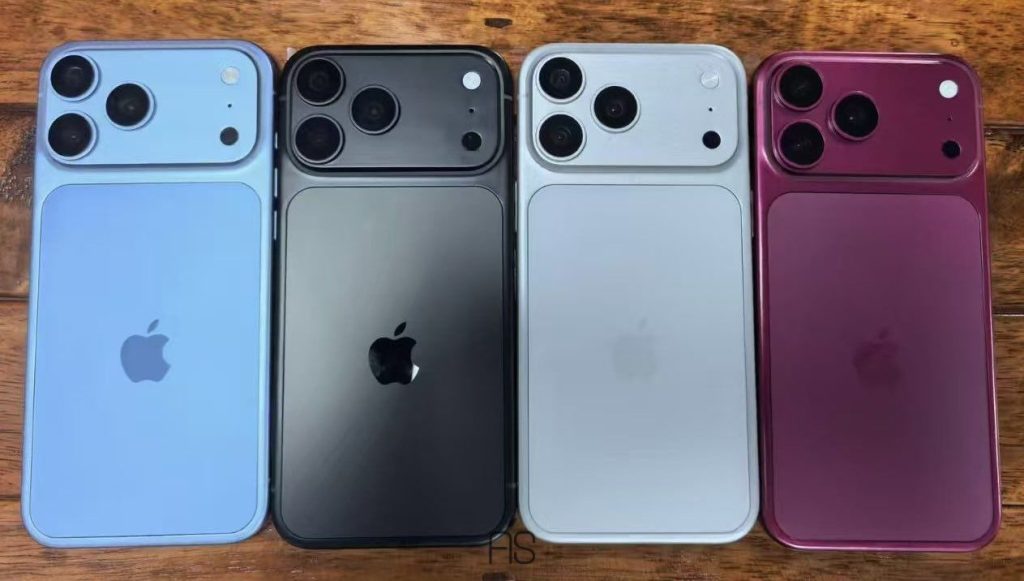 مدل‌های دامی iPhone 18 Pro که چهار رنگ احتمالی این گوشی را نشان می‌دهند